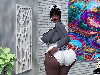 A big booty Ebony MILF gets pounded to help her husband keep his job
